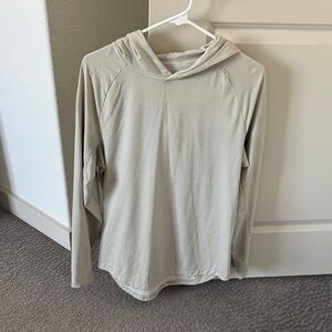 Luluelemon License to Train Men's Lightweight Hooded Long-Sleeve Shirt Beige